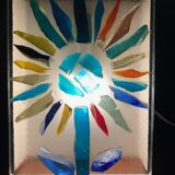 70s glass paste wall lamp