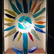 Lampe applique murale en pâte de verre 70s