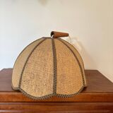 Wooden and rattan pendant light