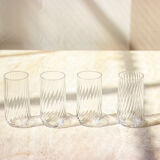 4 high striated glasses