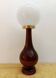Art Deco lamp in wood and opaline glass
