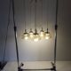 Light smoked glass water drop chandelier with 6 drops from the 1960s.