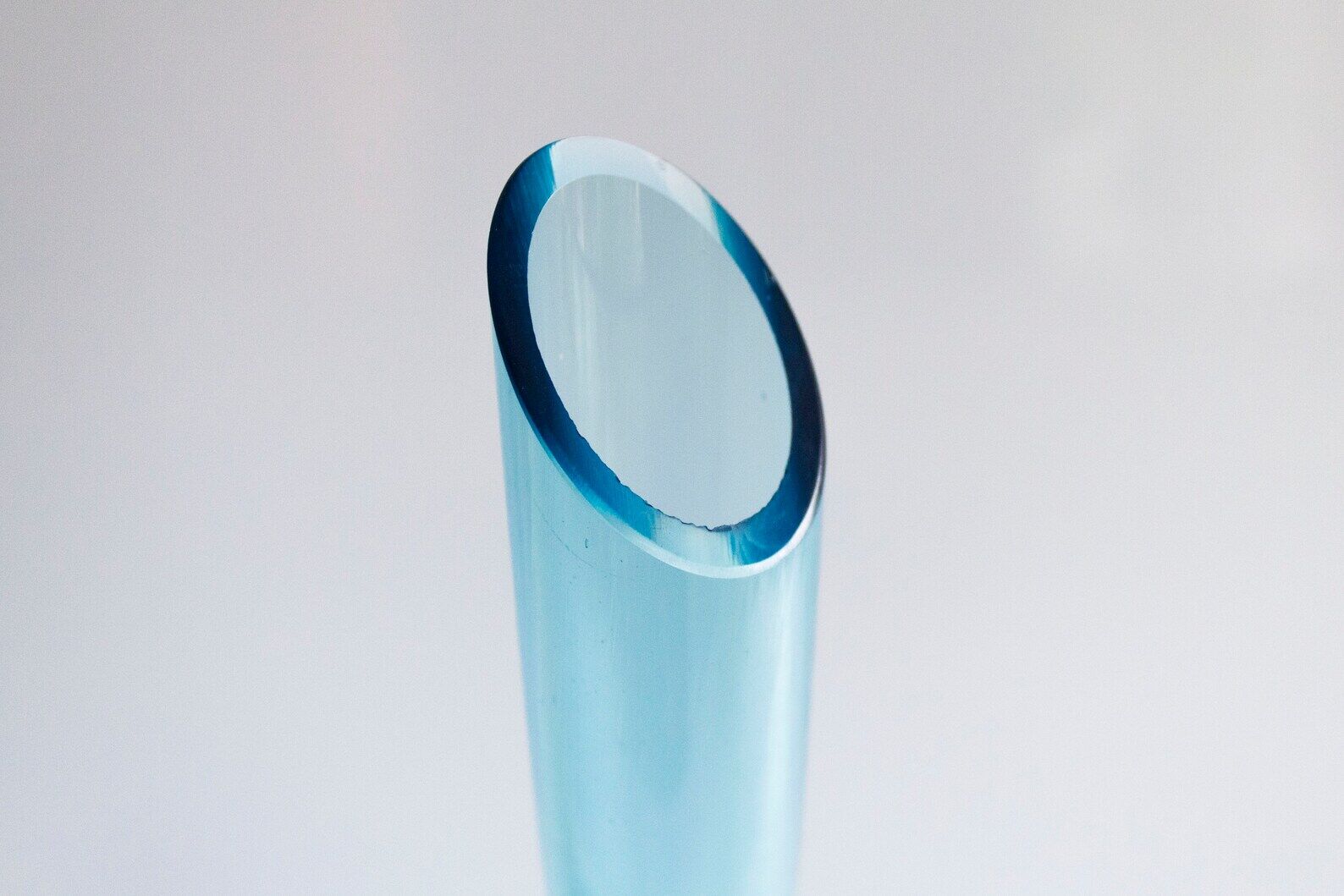 Vintage bright blue glass vase