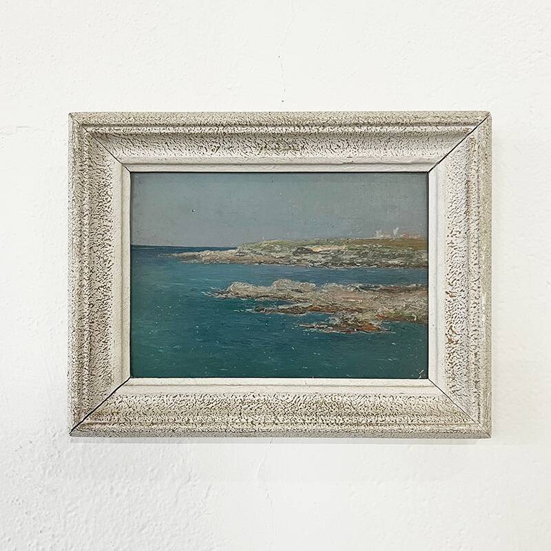 Painting "Seaside", oil on strong cardboard.