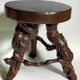 Tripod stool Art-popular vines, solid wood top