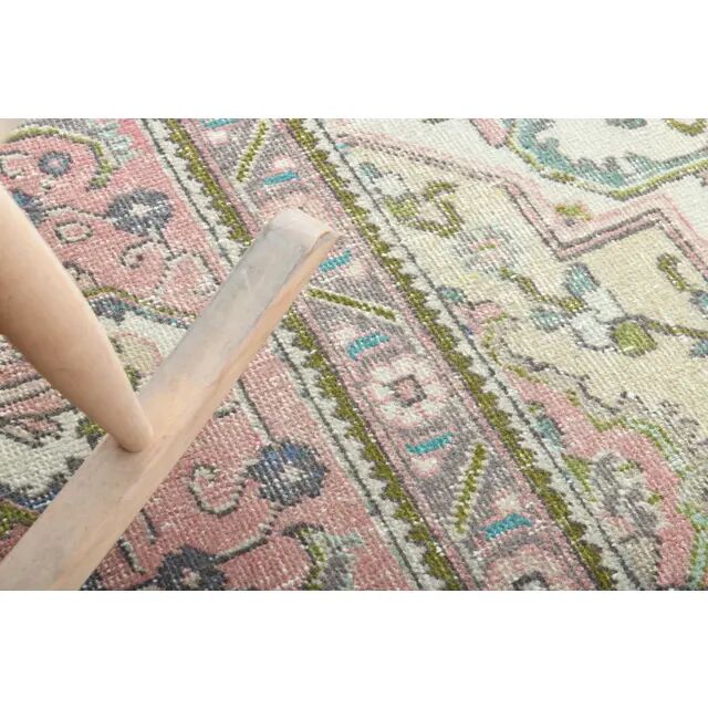 1970s Vintage Persian Handmade Wool Cotton Pink Oversized Rug 297x390