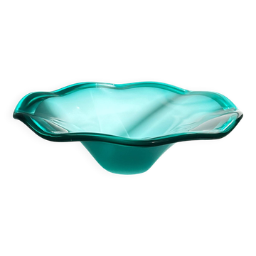 Coupe en opaline turquoise Seguso, Italie années 80