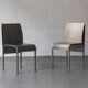 Set of 6 dining chairs in bent aluminum, 1980’s