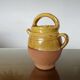 Glazed yellow terracotta jug, south-west of France.
