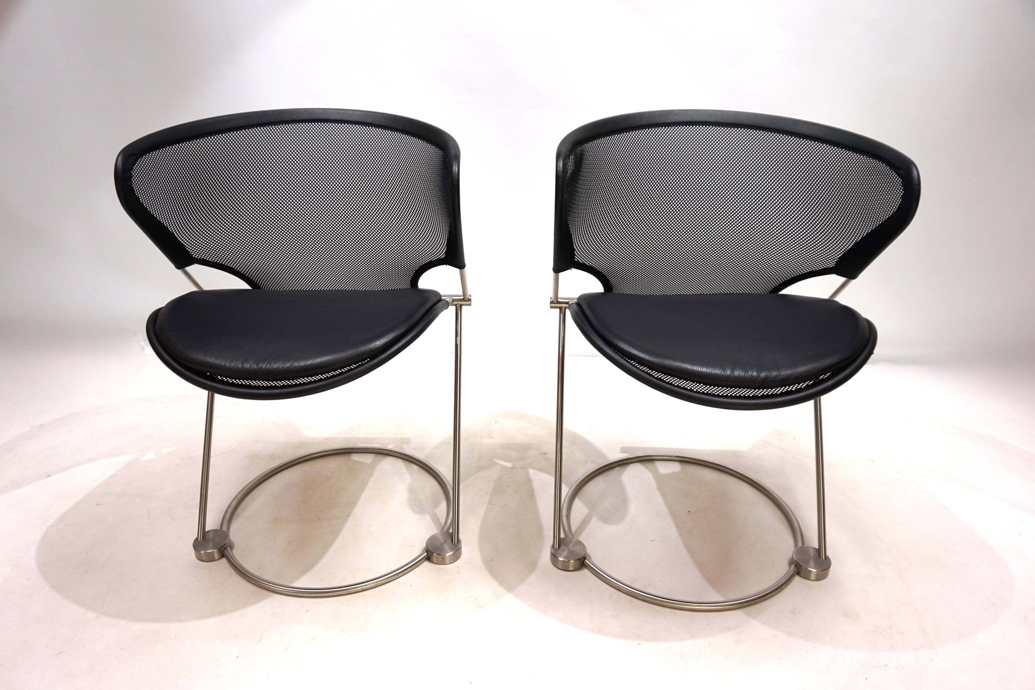 Set of 2 Wilkhahn Nuvola conference / dining room chairs by Herbert Ohl, 19