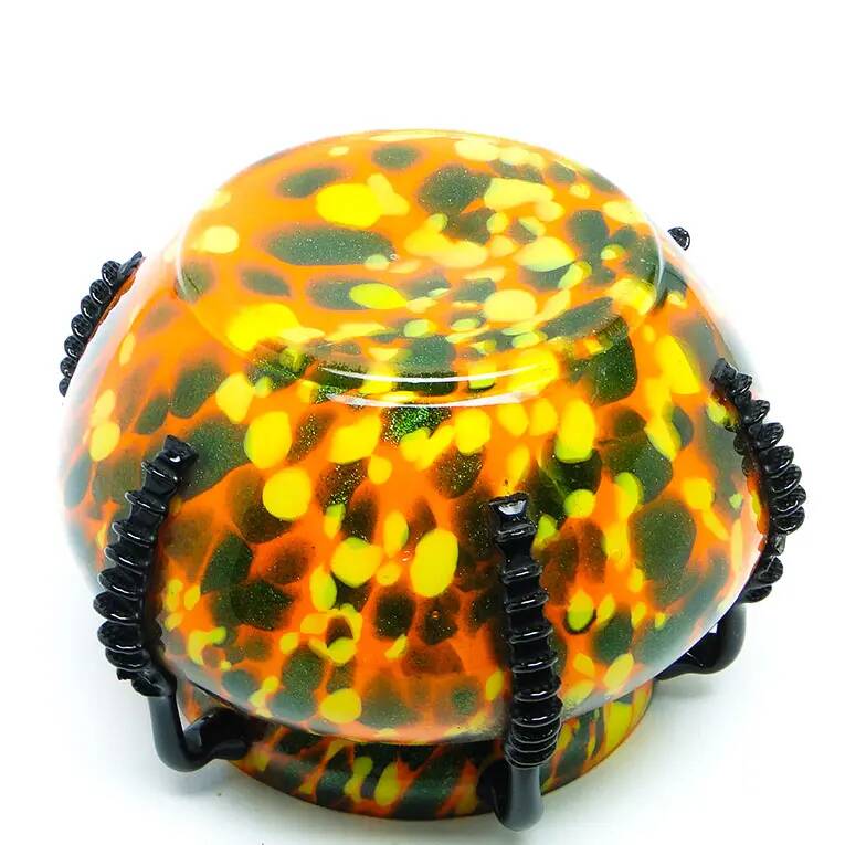 Art Deco vase, spatter glass, Welz Glassworks, Czechoslovakia, 1930s