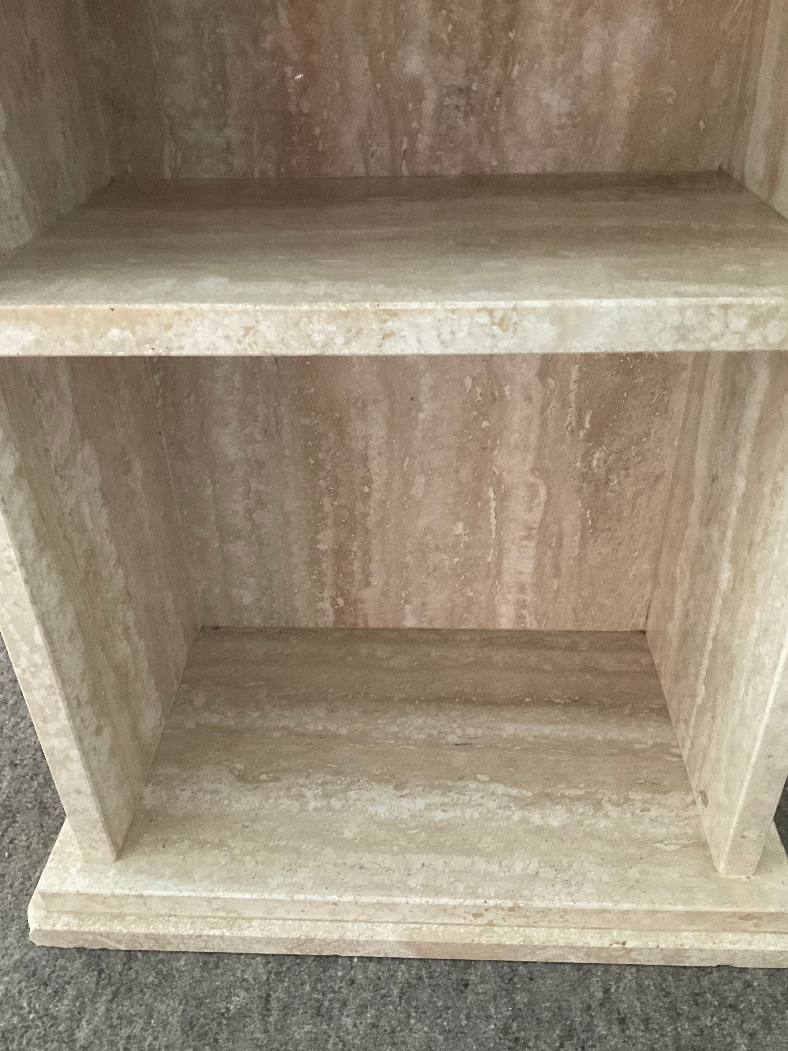 Travertine TV cabinet shelf from the 70s
