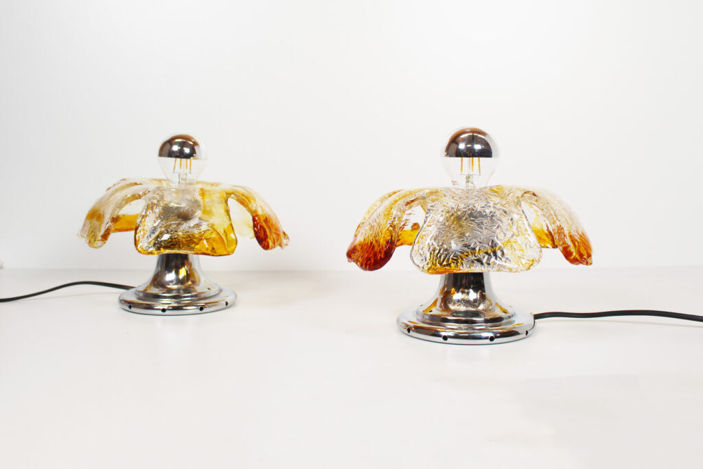 Pair of Murano glass table lamps by La Murrina, Italy 1970s