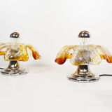 Pair of Murano glass table lamps by La Murrina, Italy 1970s
