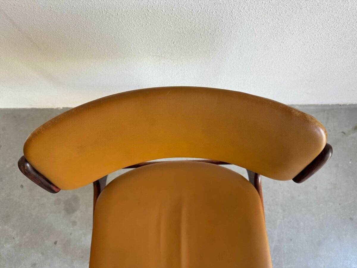 Ensemble de chaises vintage en skaï et palissandre