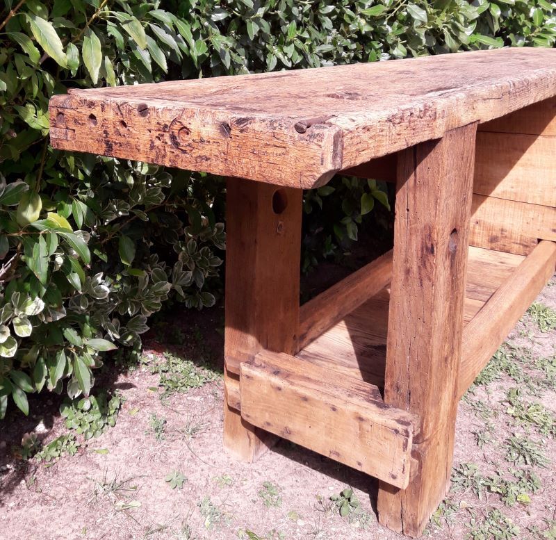 Workshop workbench L261xD50xH80,5cm old beech