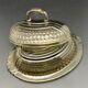 Butter dish or "little casserole" in black colored glass honeycomb pattern