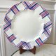 Round dish HBCM Creil & Montereau model Scots blue pink years 40-50