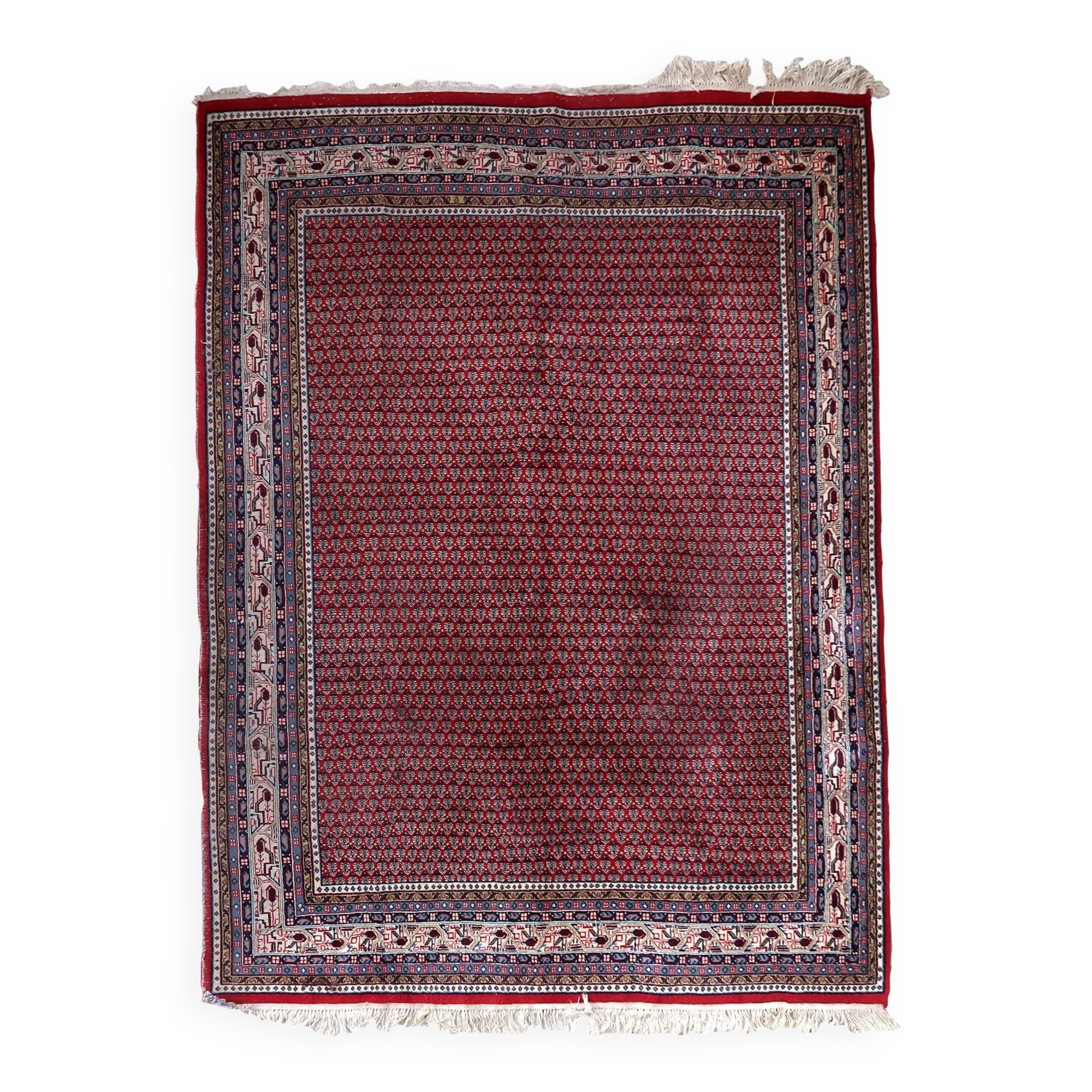 Handmade vintage Indian Seraband rug 204cm x 252cm 1970s