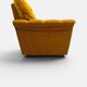 Vintage lounge chair on wheels in golden mustard corduroy 70s