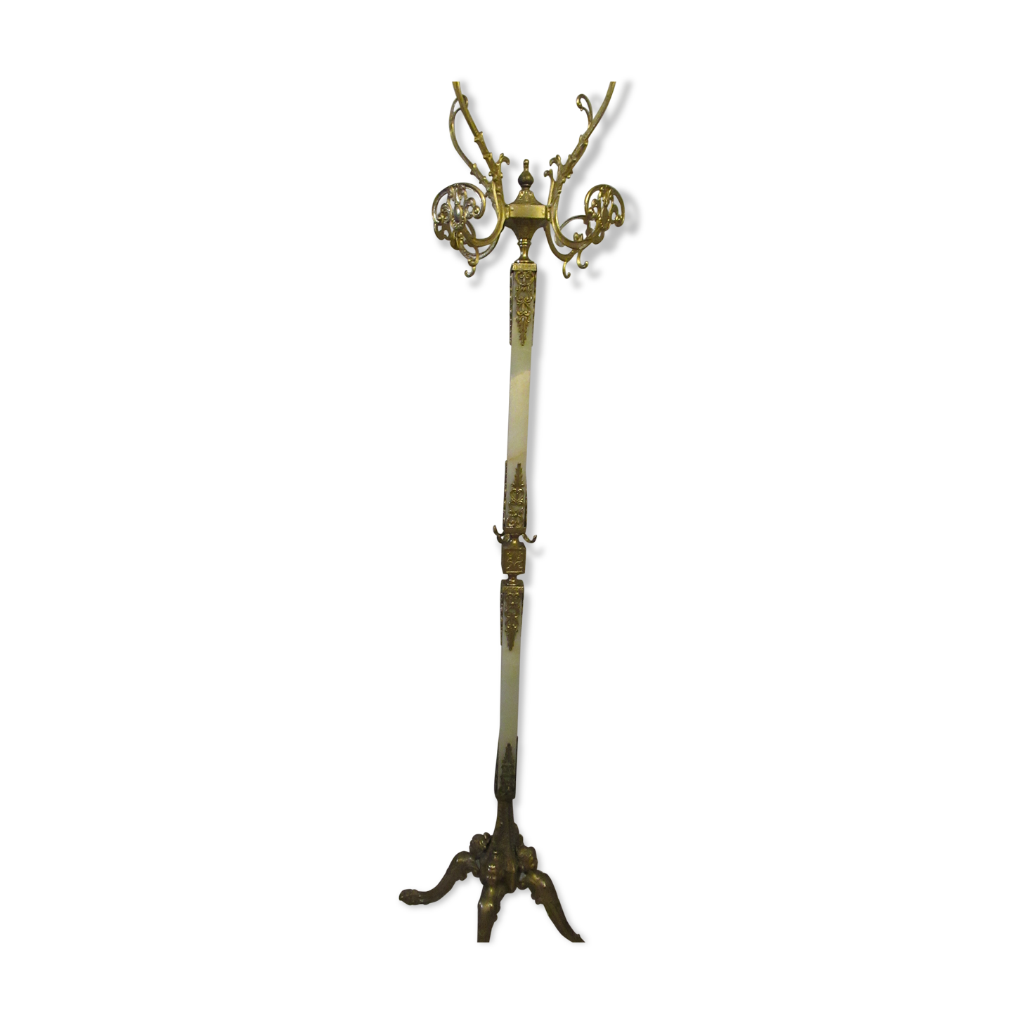 parrot coat rack in marble and brass