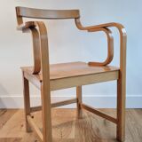 Vintage curved wood armchair