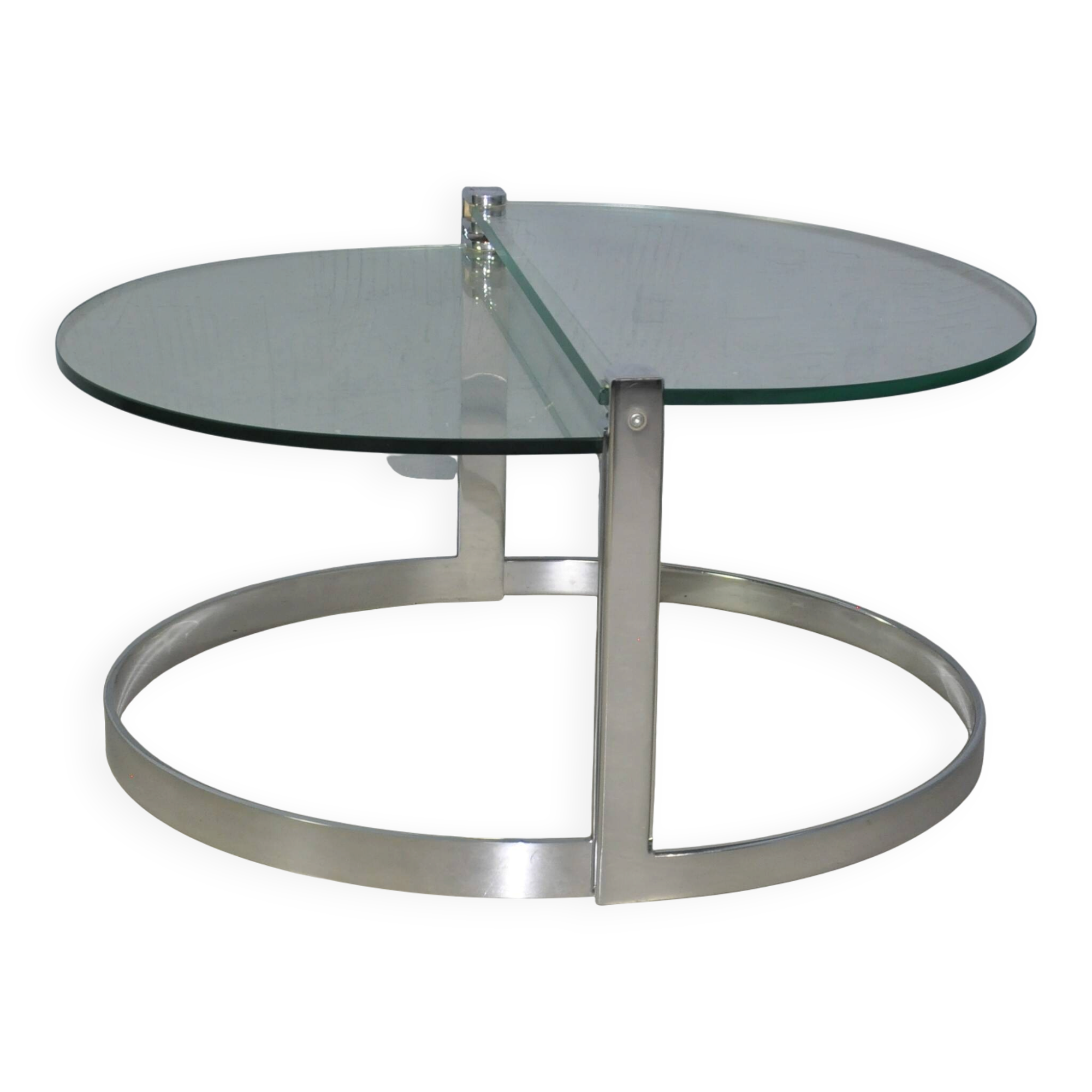Vintage glazen bijzet tafels