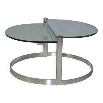 Vintage glazen bijzet tafels