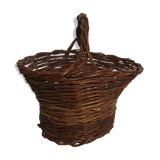 Rustic basket made of raw wicker