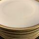 8 flat porcelain plates from Limoges Bernardaud, gilded Greek decoration, twentieth century