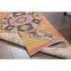 Tapis couloir vintage turc Oushak fait à la main en laine et coton orange 75x330