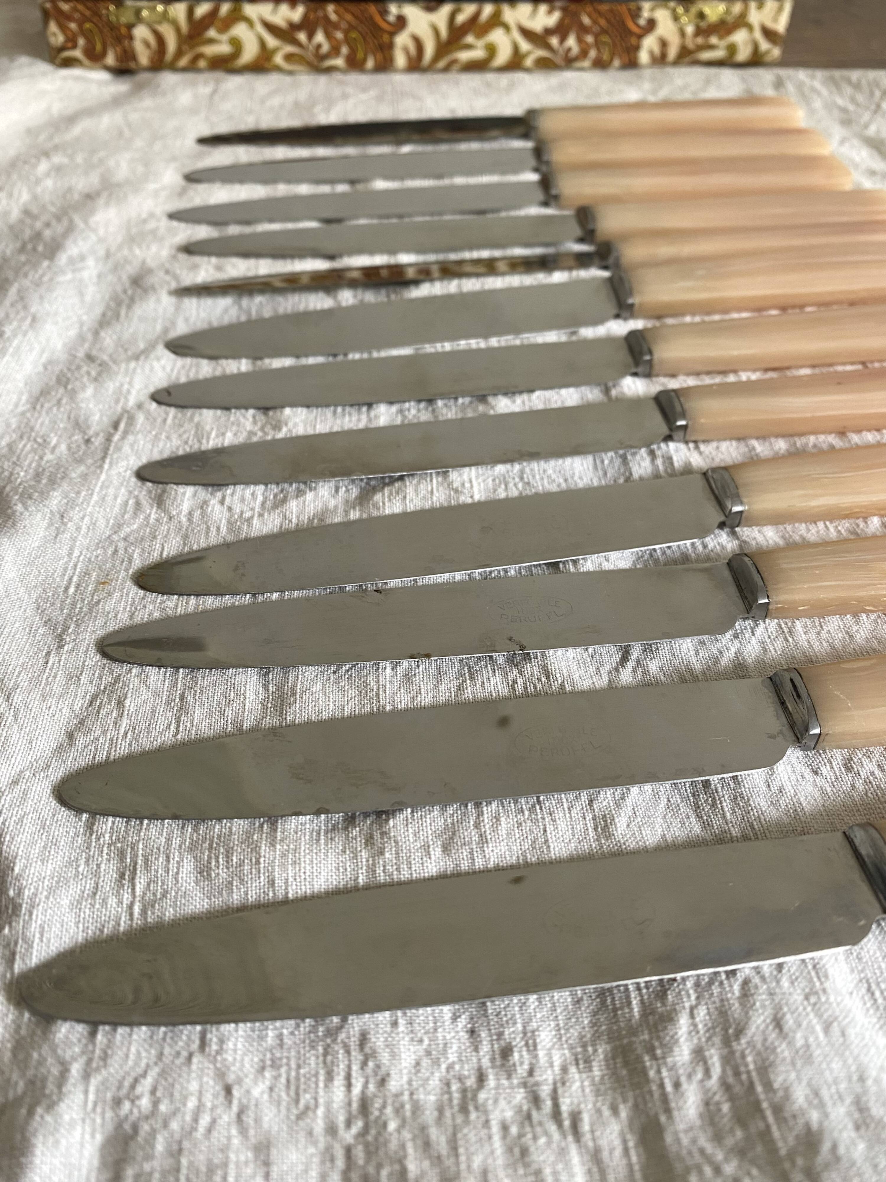 Vintage resin and stainless steel knives