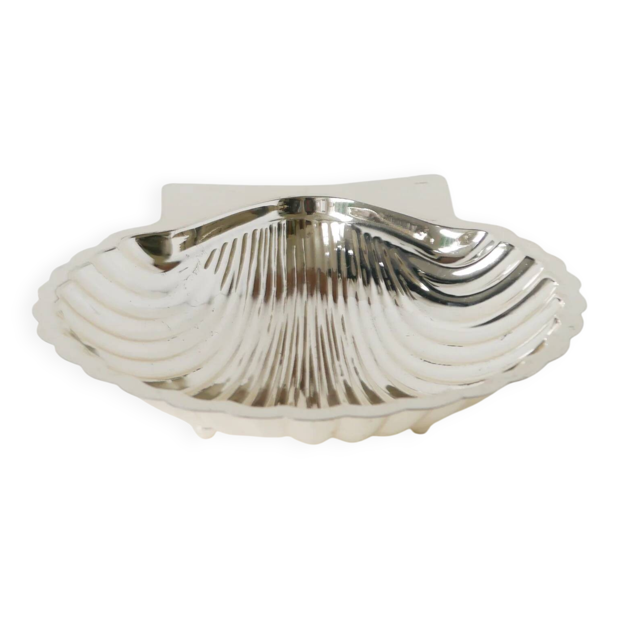 Large silver-plated shell-shaped bowl, 1950.