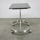 1970s Italian Space Age Chrome and Smoked Glass Rolling Side Table