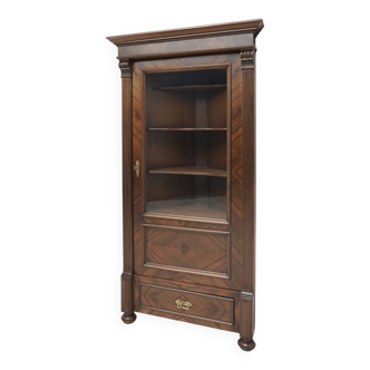 Antique French corner bookcase. After professional renovation.