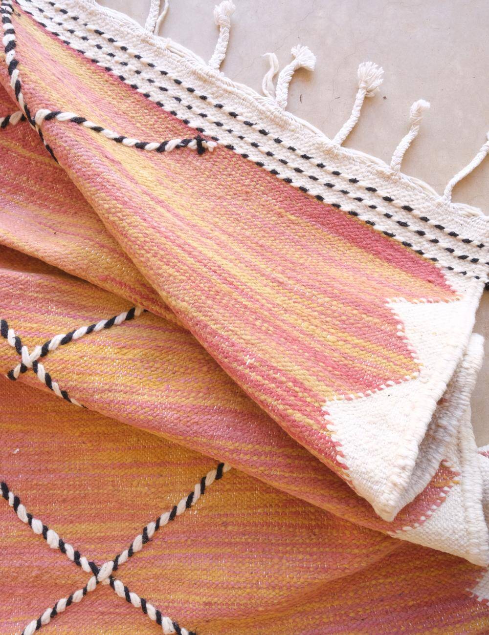 Pink Peach Kilim Rug - 300 x 192 cm