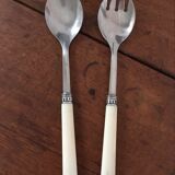 Set covered with 70s stainless steel table