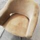Fauteuil de bureau vintage velours moutarde