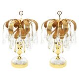 Pair of Murano glass table lamps in the shape of a drop by Palwa, Germany, 1960s.