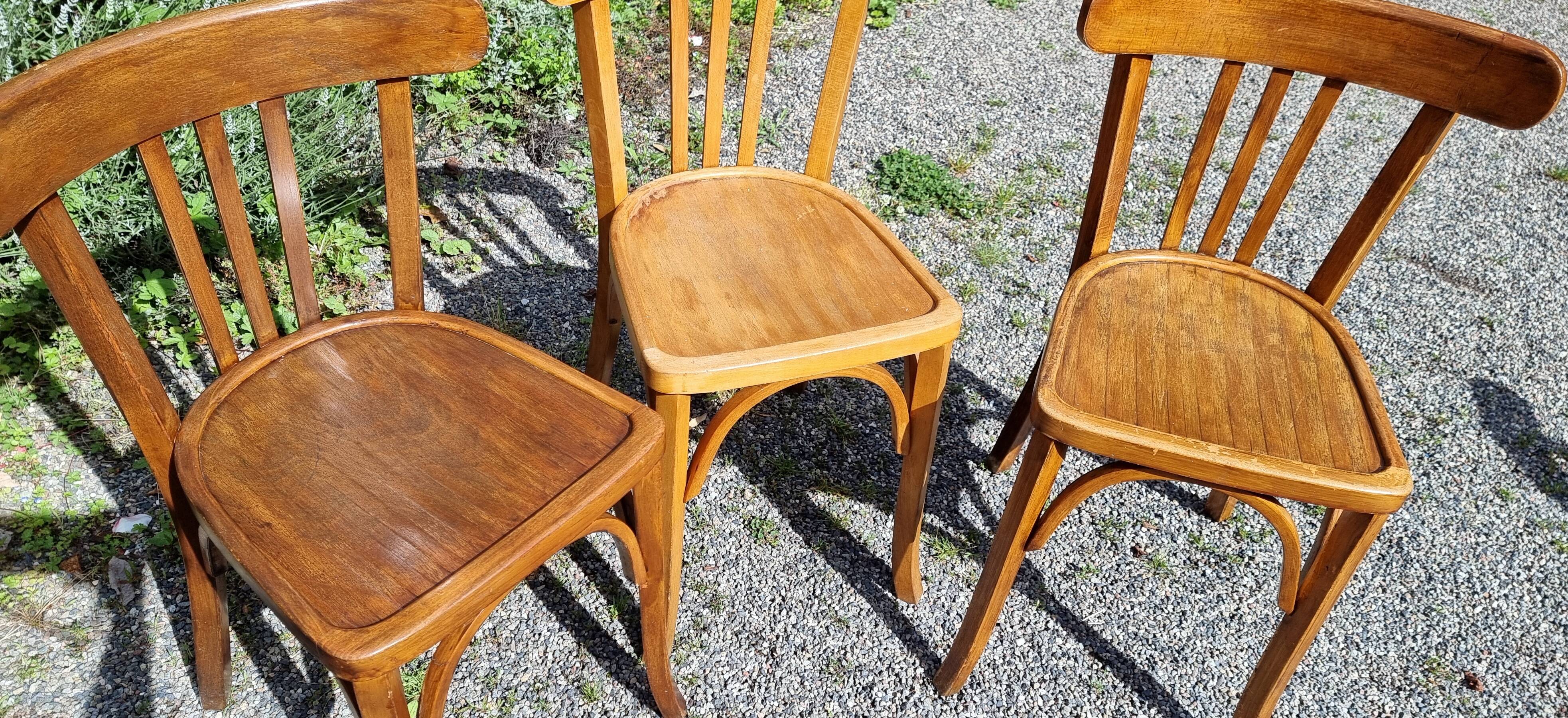 6 bistro chairs including Baumann from the 50s