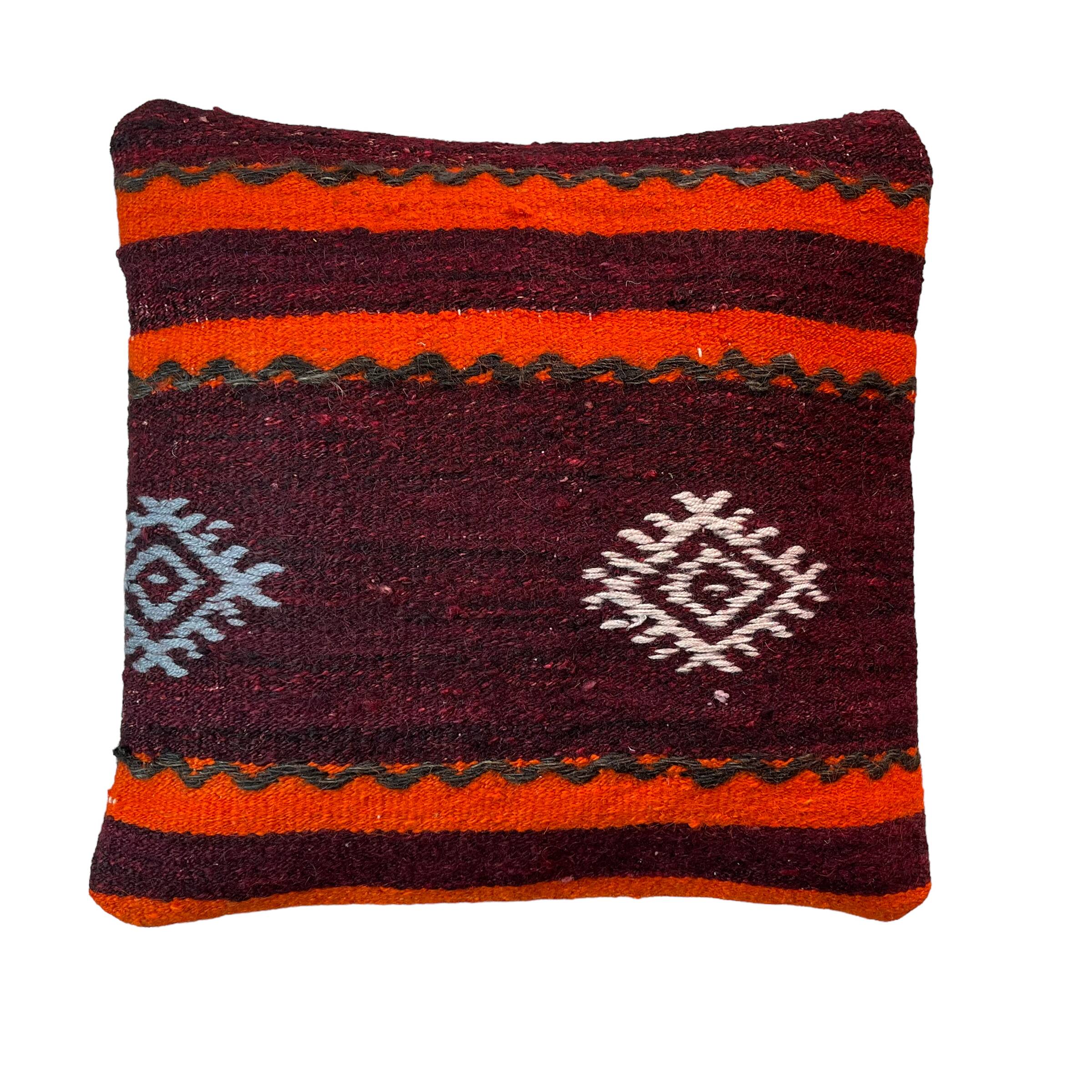 Vintage turkish kilim cushion cover , 40 x 40 cm