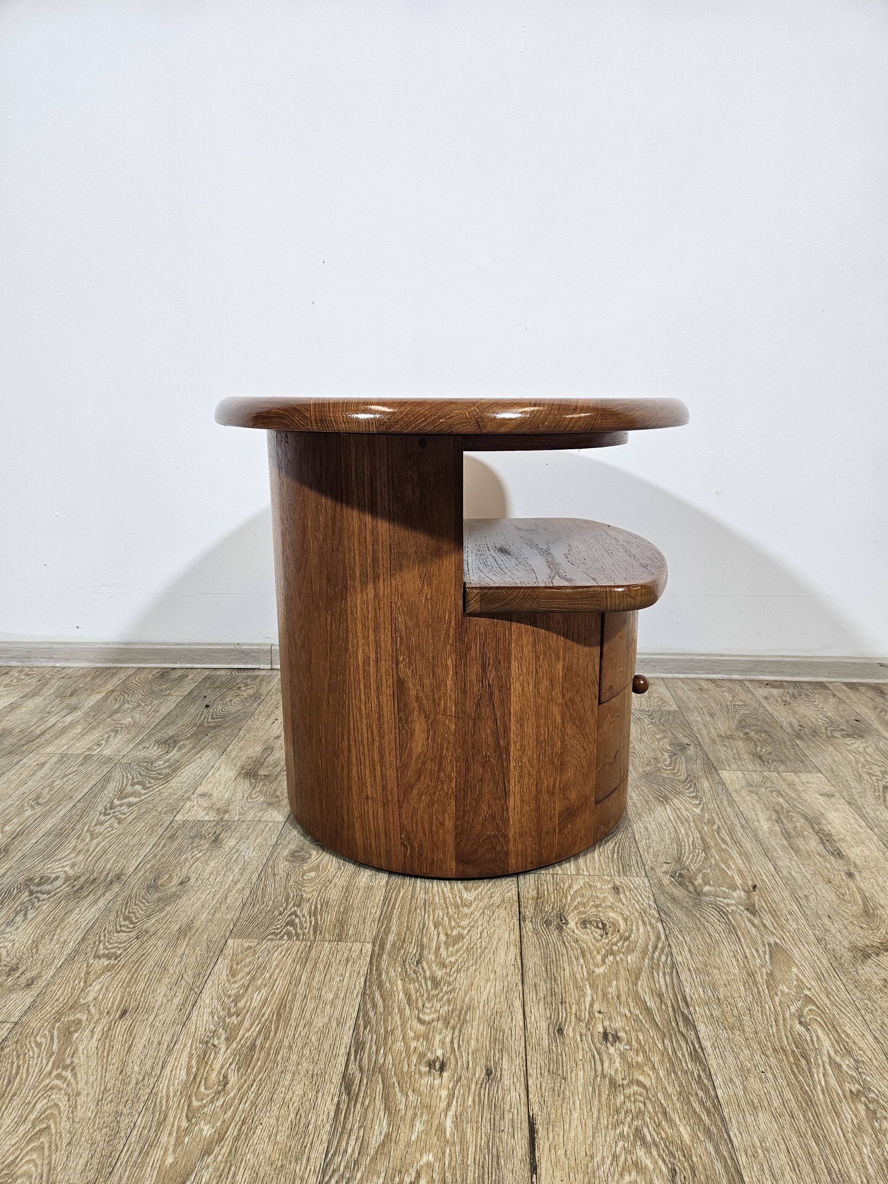 Solid teak TV table with swivel top, Silkeborg, Denmark, 1960s/1970s.