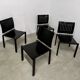 Lot 4 old vintage design chairs Dieticker Bruno Rey black wood year 70