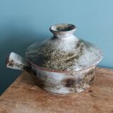 Covered fondue pot signed Atch, Chantal and Thierry Robert