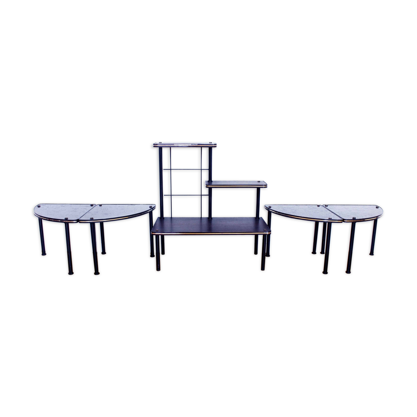 Set modulable tables d'apooint et porte plantes à étages