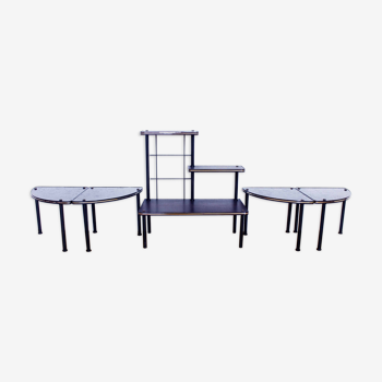 Set modulable tables d'apooint et porte plantes à étages