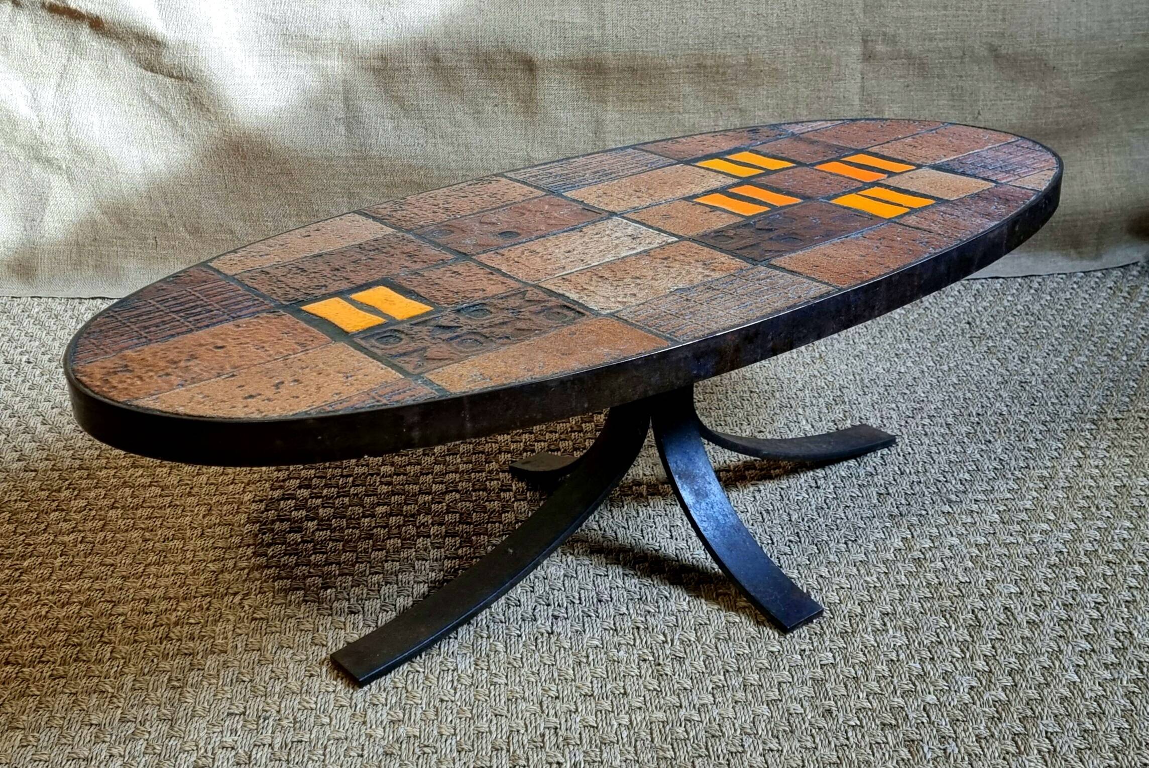 70s ceramic coffee table La Roue