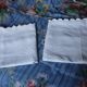 Old pair of pillowcases with openwork embroidery, monogrammed AR, 79x79cm.