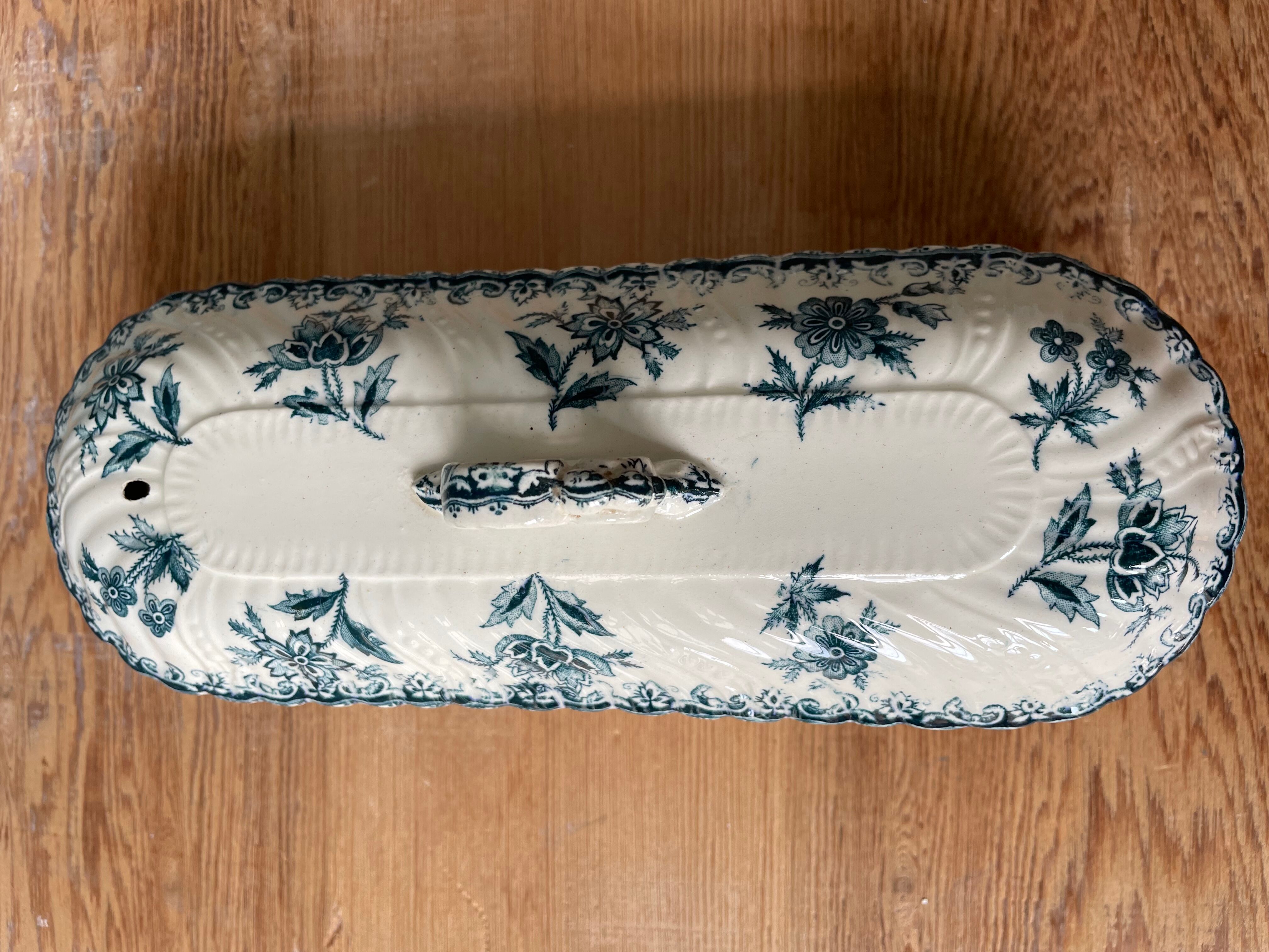 1900 toothbrush box in St Amand and Hamage earthenware, Nigella collection