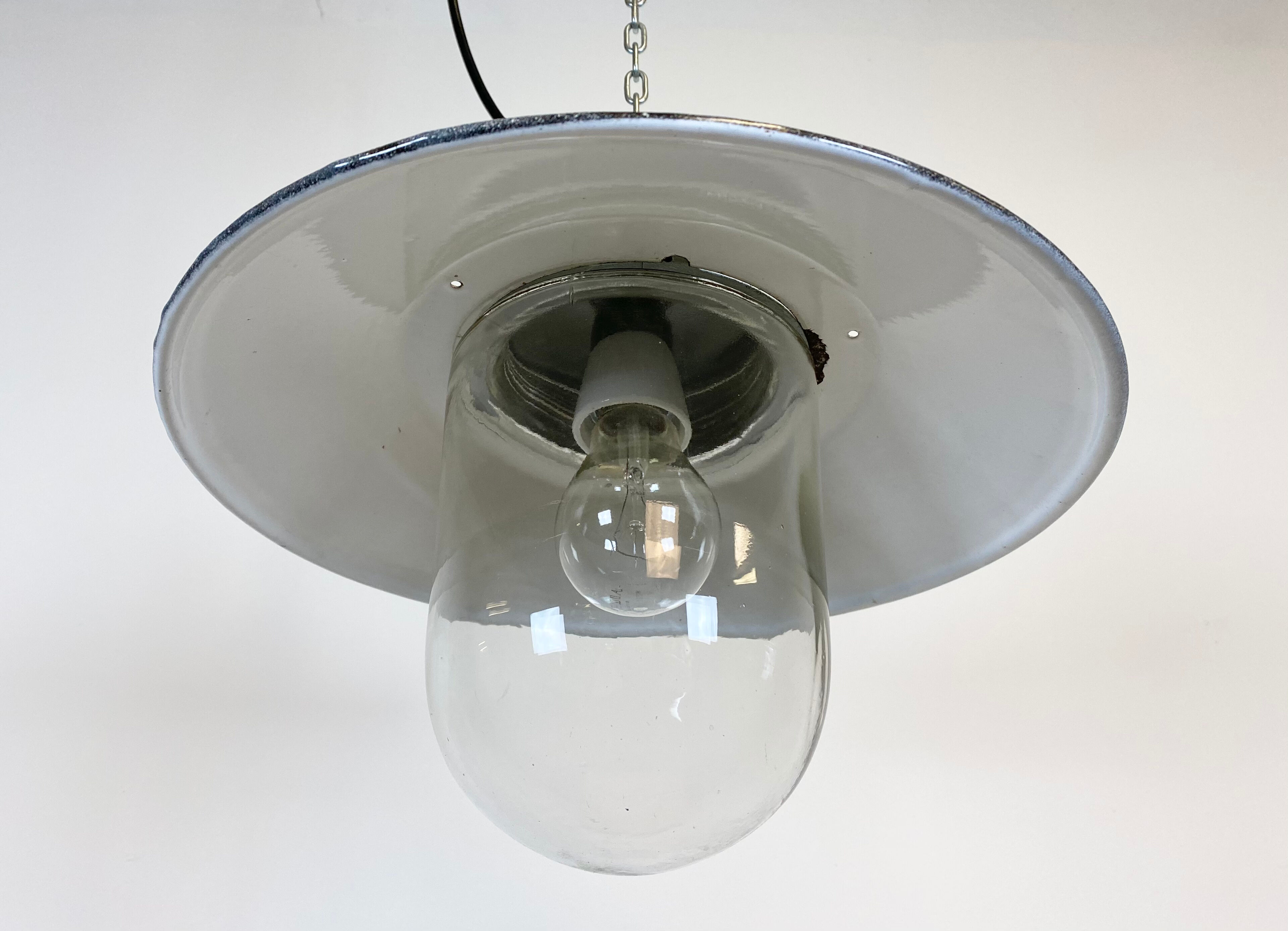 Vintage factory hanging lamp, 1970s